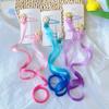 1 Pair Girls Cute Cartoon Princess Gradient Wig Hairpins Kids Ponytail Long Curly Hair Holder Hair Clip Fashion Hair Accessories