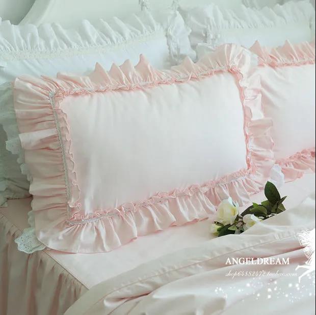 Две пары кружевных хлопковых наволочек «Принцесса» с двойными рюшами