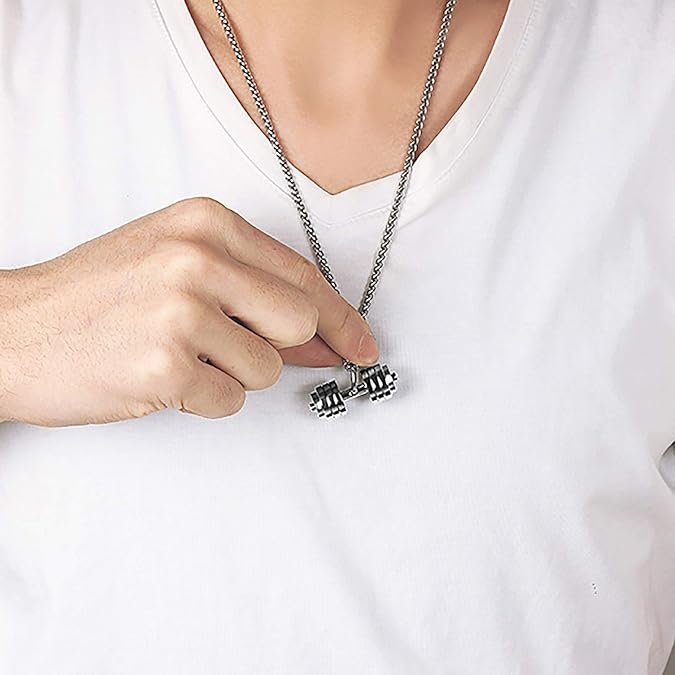 Легкое и удобное ожерелье-подвеска для спортзала для женщин. Крутая и привлекательная подвеска-гантель.