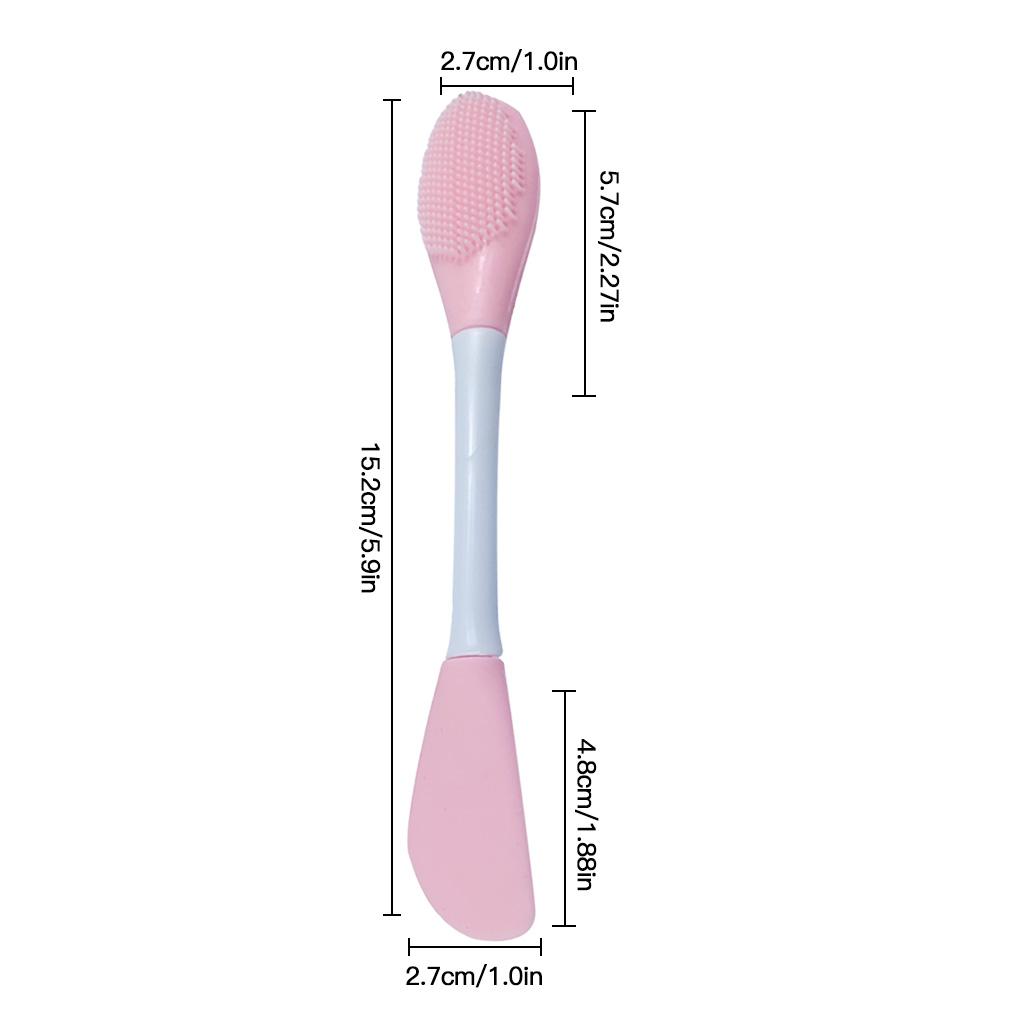 NEW 2-Heads Silicone Face Brush Facial Mud Beauty Applicator Mixing Stick