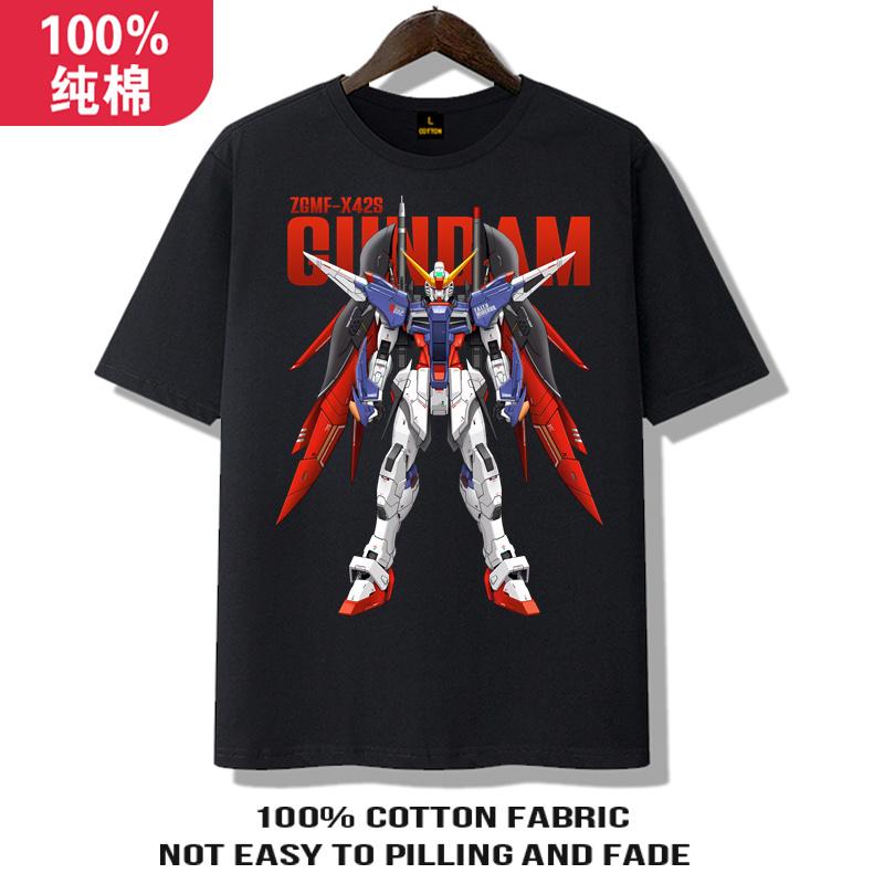 Одежда Gundam Мужская 2025 Лето Новая Хлопок Детская Машина Меха Мобильный Солдат Gundam Футболка с коротким рукавом
