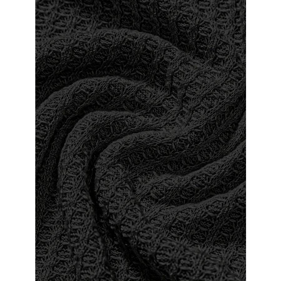 Men's Fashion Knitted Polo Shirts Short Sleeve Turn-down Collar Colid Color Simple T-shirt Top