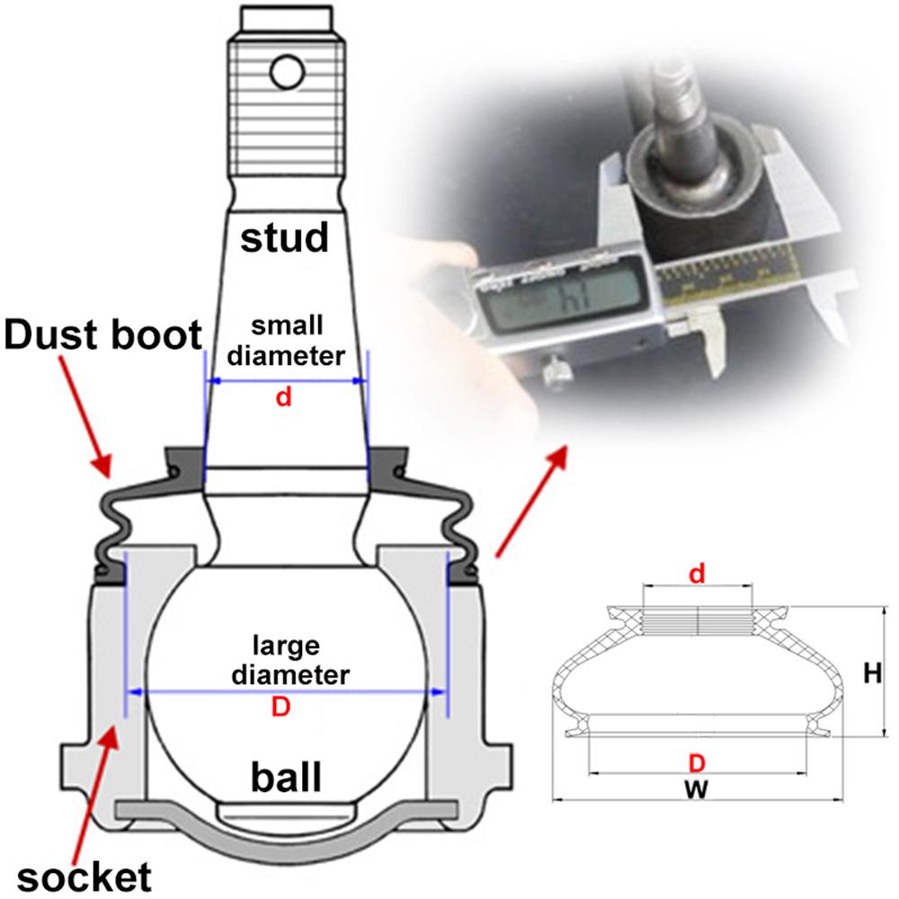 15SizeX2 Ball Joint Boot with Fasten Cable Tie Wrap Glove Suspension Steering Dust Cover Track End Rod Linkage Joints Boots Replacement