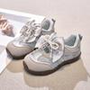 Girls' Sports Shoes 2025 Spring New Bow Pearl Princess Single Shoes Korean Version Children's Casual Breathable Mesh Shoes