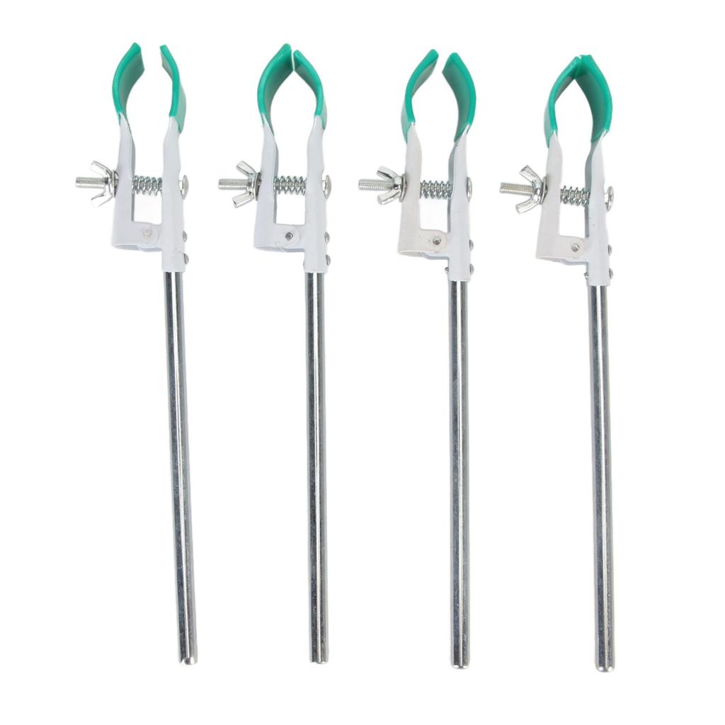 4Pcs Laboratory Clamp Retort Prong Jaw 2 Finger Width Adjustable Rubber Jaws Labs Clamp