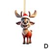 2D Acrylic Cartoon Fawn Christmas Tree Pendant Christmas Cute Christmas Easter Fawn Cartoon Decorations Hat Print Z8U6