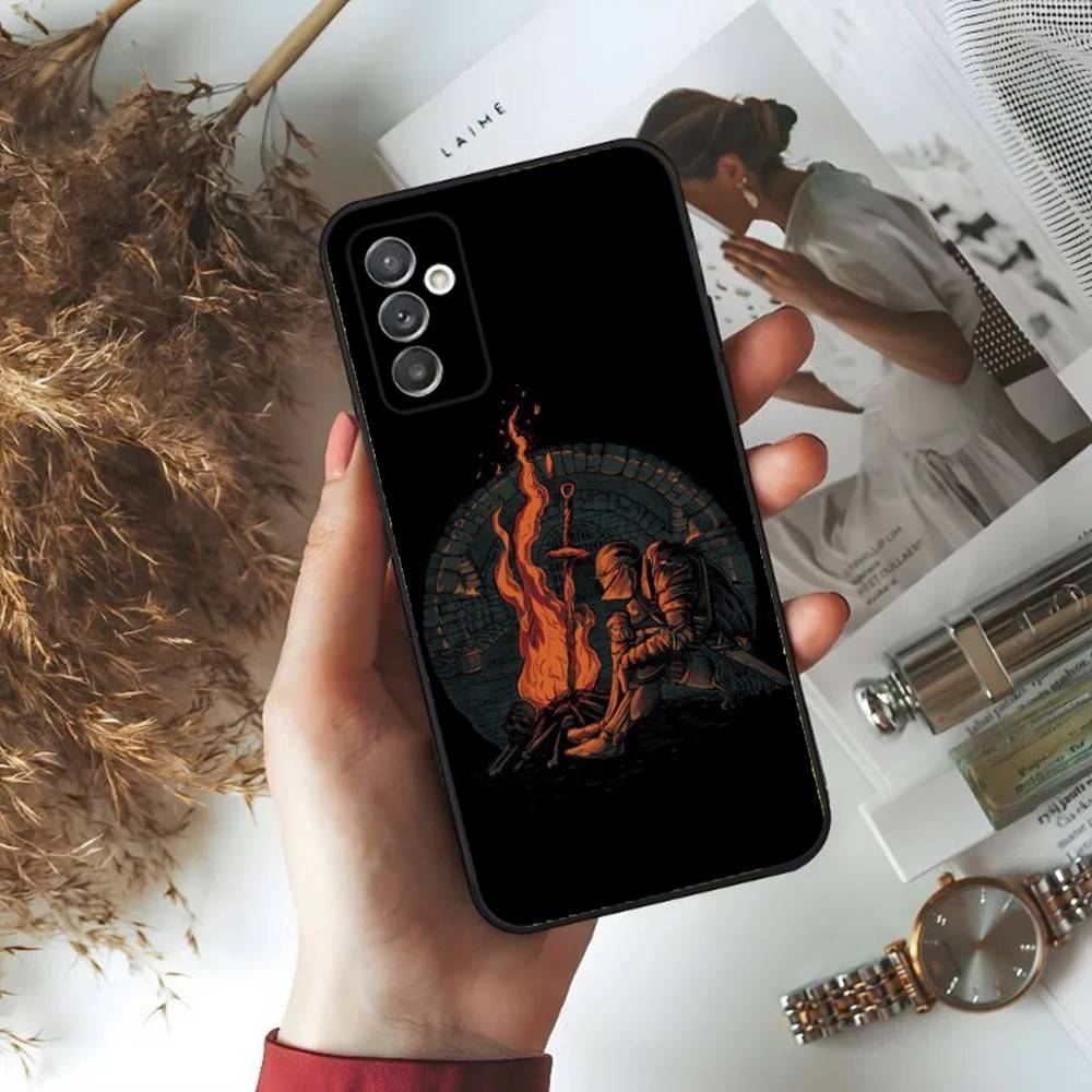 Чехол для телефона D-Dark S-Souls для Samsung S24,23,22,30,21,10,9,Ultra,Plus,Lite,FE,5G Черный Мягкий Чехол
