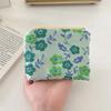Женский милый мини-кошелек с цветочным принтом на молнии, клатч, кошельки, сумка для губной помады, кошелек для ключей, женский хлопковый дорожный мешок для хранения макияжа, сумка