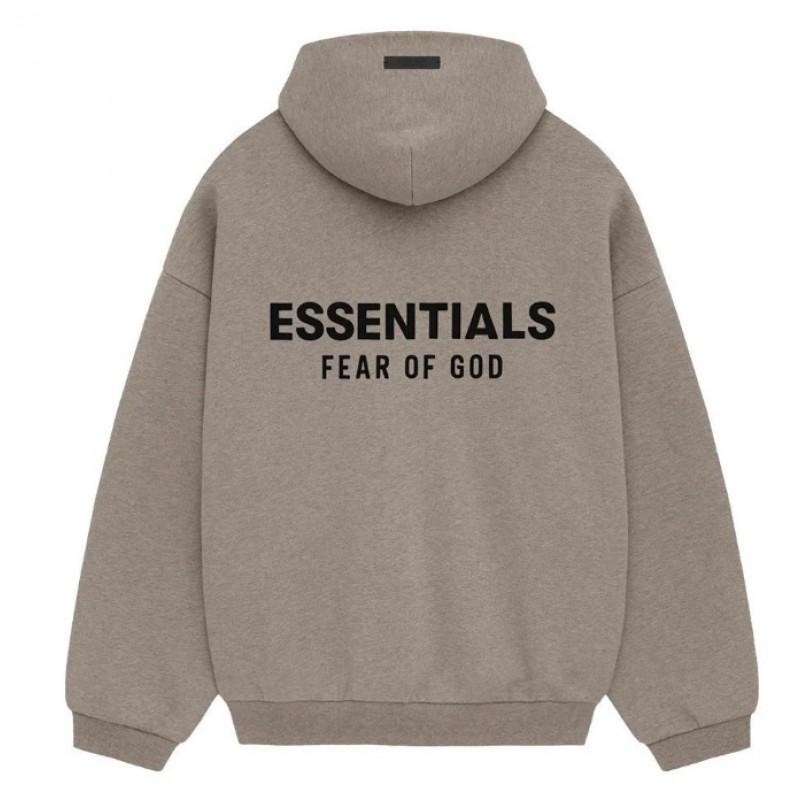 Unisex Oversized Hooded Sweatshirt With ESS Letter Print Cotton Fleece Lined Streetwear Style Men Women