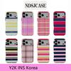 Stripe Phone Case for iPhone 17 16 15 14 13 12 11 Air Pro Max Plus Luxury Clmj Fragola Coloful Stripes Double-layer Back Cover