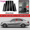 6 шт. Глянцевые Черные Пианино PC Материал Накладки на Стойки Дверей Окна B C для Mercedes Benz C-Class W204 2008-2014