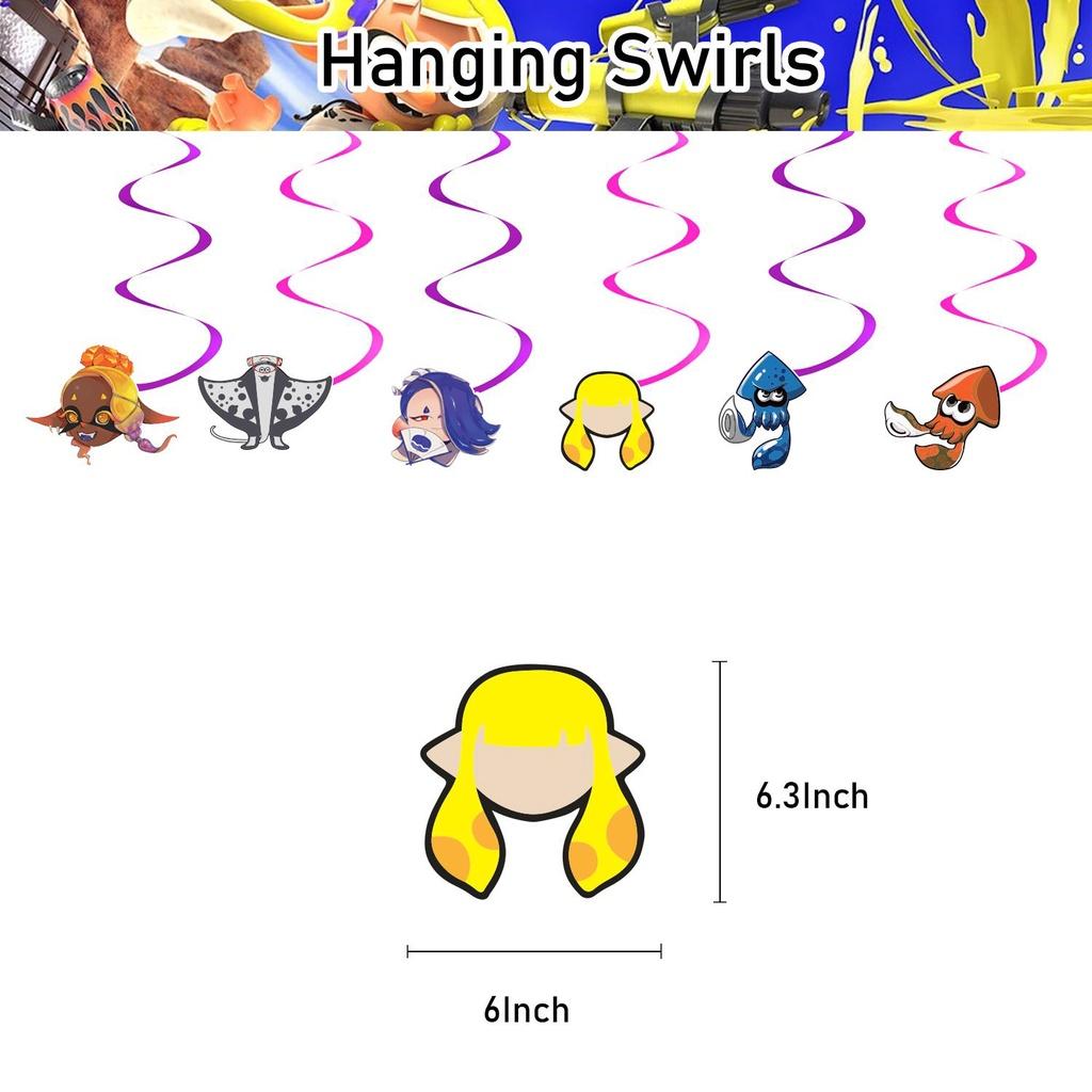 Splatoon3 Принадлежности Баннер для вечеринки Топпер для торта Шары Детское украшение День рождения