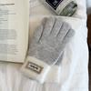Thickened Plush Woolen Gloves Touchscreen Function Knitted Gloves New Fleece Mittens  Autumn Winter