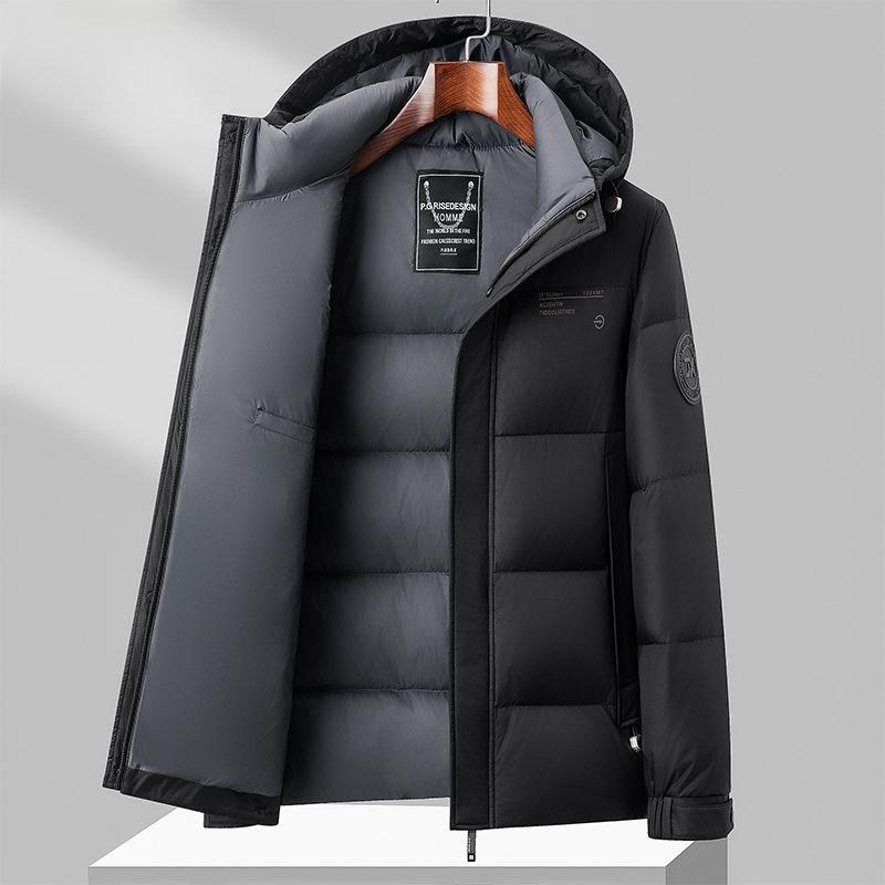 Winter New Men's Down Jacket Thickened Mid-length Hooded Cold-proof Outdoor Men's Jacket Down Jacket