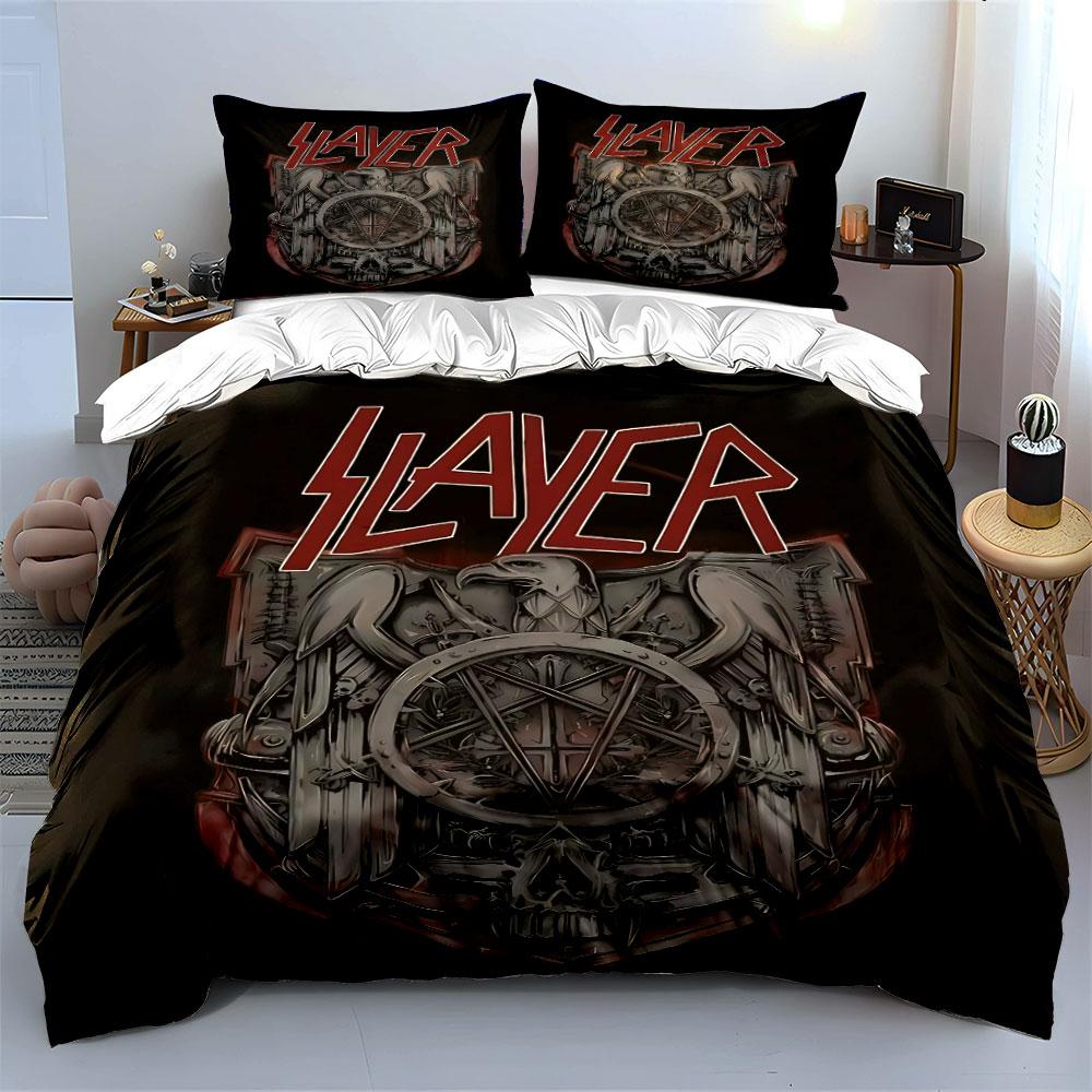 "Slayer Logo Black Bedding Set" Bedding Duvet Cover Set Duvet Cover Pillowcases (1 * Duvet Cover 2 * Pillowcases, without duvet insert)