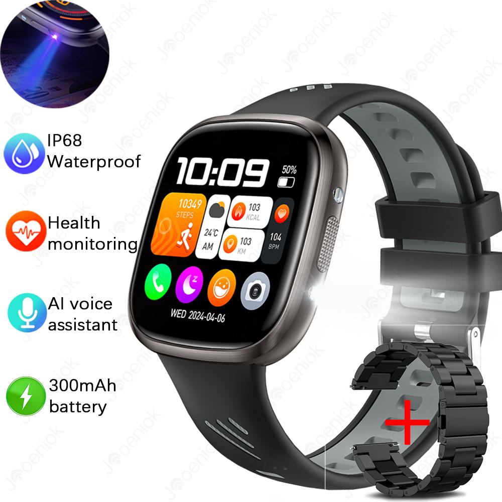 Умные часы для женщин, подарок, светодиодный фонарик, 1,72-дюймовый HD-экран, монитор сердечного ритма, спортивные, водонепроницаемые, Bluetooth-звонки, умные часы