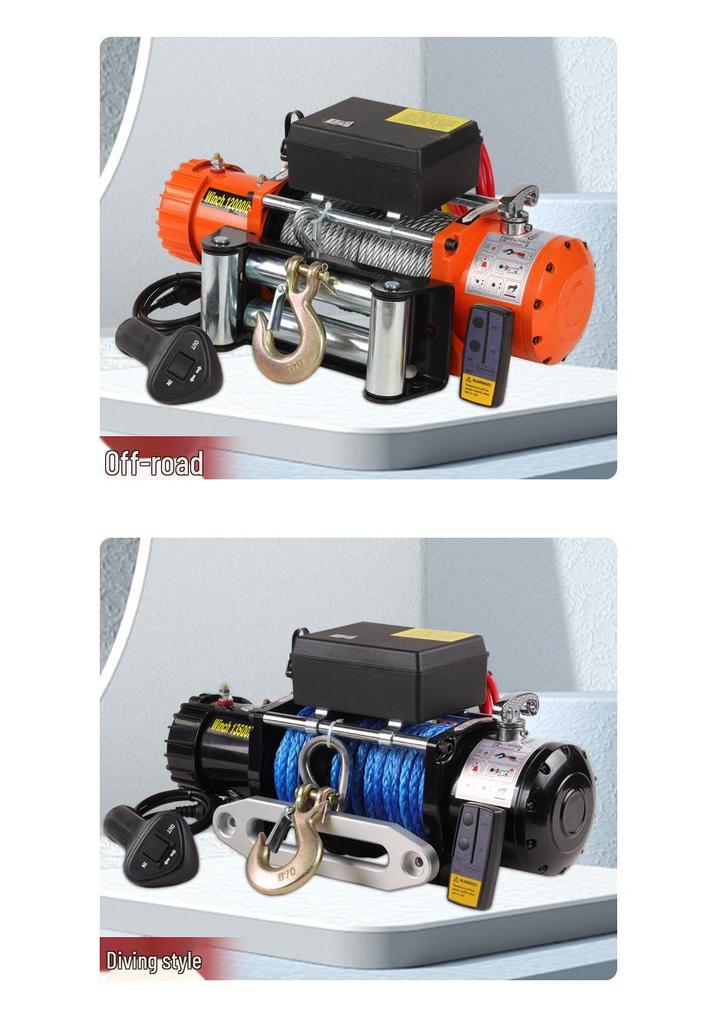 12V/24V Electric Winch & Vehicle-mounted Crane for Off-road and Household Use