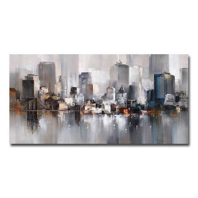 Современное городское здание плакат пейзаж фотографии для дома абстрактная картина маслом на холсте настенное искусство для украшения гостиной без рамки