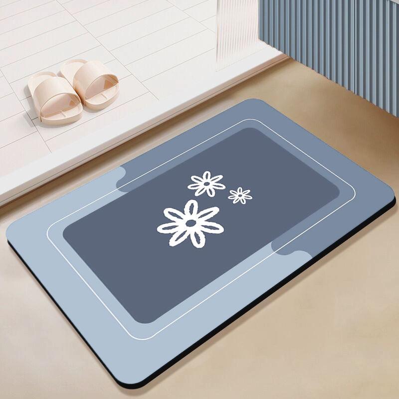 Nordic Simple Ванная комната Противоскользящий коврик для ванной комнаты Водопоглощающий быстросохнущий коврик для ног Износостойкий коврик для двери туалета с диатомовой грязью