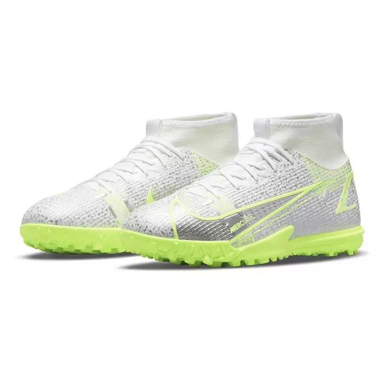 Nike Детские кроссовки Mercurial Superfly 8 Academy TF GS Metallic Silver Volt Белый Черный CV0789-107