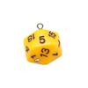 20-Sided Acrylic Dice Keychain - Transparent Solid Color Jewelry Charm