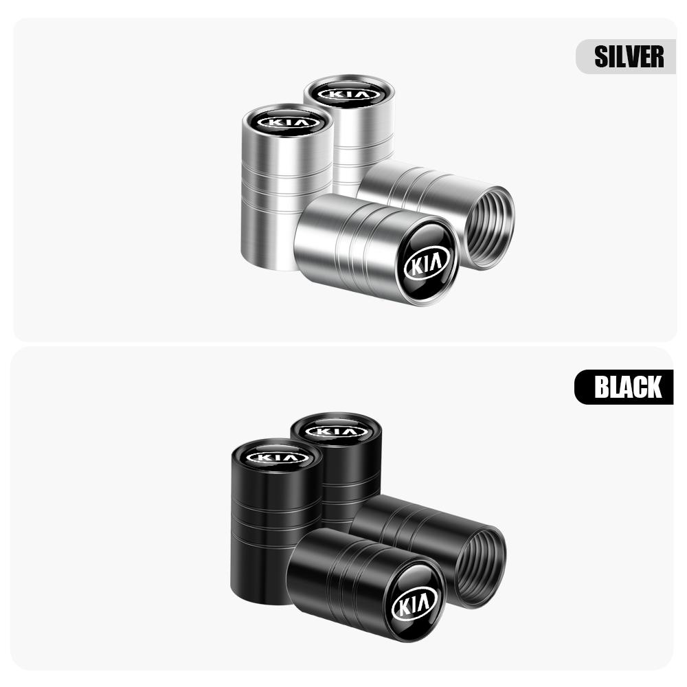 AABIW1 4Pcs Car Styling Metal Wheel Tire Valve Caps Tyre Stem Protection Covers For Kia KN K1 K2 K3 K4 K5 K6 K7 K9 Stonic Stinger Venga