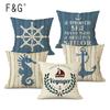 Navigation Anchor Ship Throw Pillows Cover Bedding Camping Hotel Office Pillowcase Ocean Cushion Cover for Home Decor