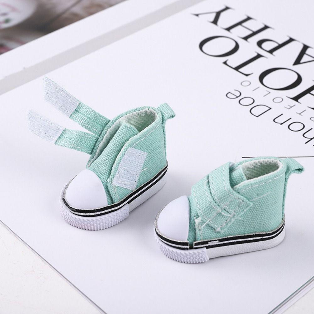 1 Pair 5cm Length Doll Canvas Shoes DIY Mini Casual Shoes Doll Sneakers Blythe Doll Toy