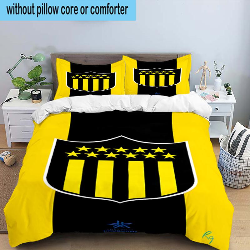 Peñarol Football Club Emblem 3PCS Bedding Set 2D Printing (Includes 1 Duvet Cover + 2 Pillowcases Coreless), Bedroom decor,Fan gift