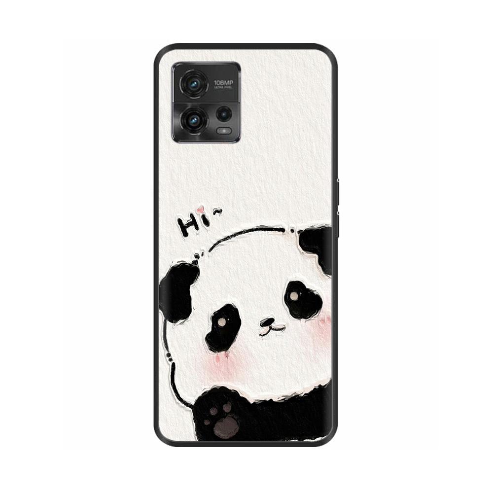 For Moto G72 Case Couple Panda Phone Back Cover For Motorola G72 Cover MotoG72 G 72 Protective Soft Liquid Silicone Funda Bumper