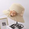 Summer Sun Hat Beach Straw Hat Seaside Flower Fisherman Hat Sun Protection Straw Bucket Hat