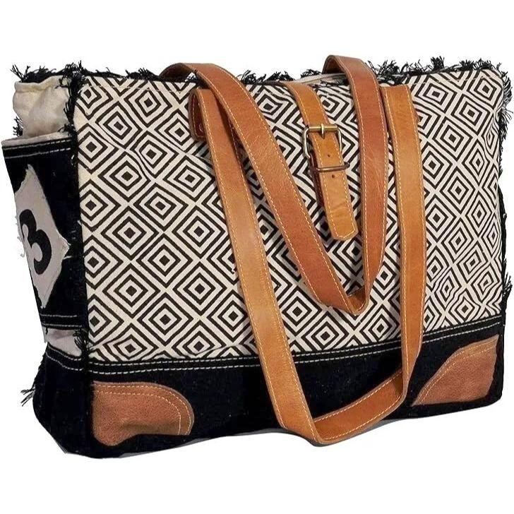 Сумка на плечо SEL de MER из переработанного холста и кожи Сумка через плечо Кожаная сумка