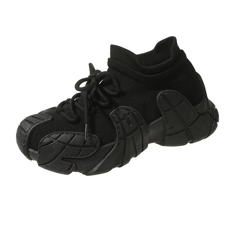 Кроссовки новые спортивные кроссовки из летучего трикотажа повседневные на толстой подошве легкие эластичные носки обувь женские весенне-осенние