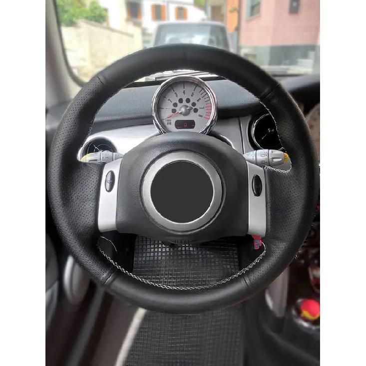 For Mini Coupe 2001-2006 Convertible 2004-2008 For Mini R50 R53 R60 Hand-stitched Car-styling Steering Wheel Leather Cover Trim