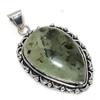 Natural Prehnite Gemstone Handmade 925 Sterling Silver Pendant 2.09" A8y41