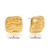 Yori Fashion Серьги-гвоздики из нержавеющей стали с молотковым покрытием, плиссированные, геометрической формы, квадратные, для женщин, элегантные, шикарные, привлекательные, ювелирный подарок
