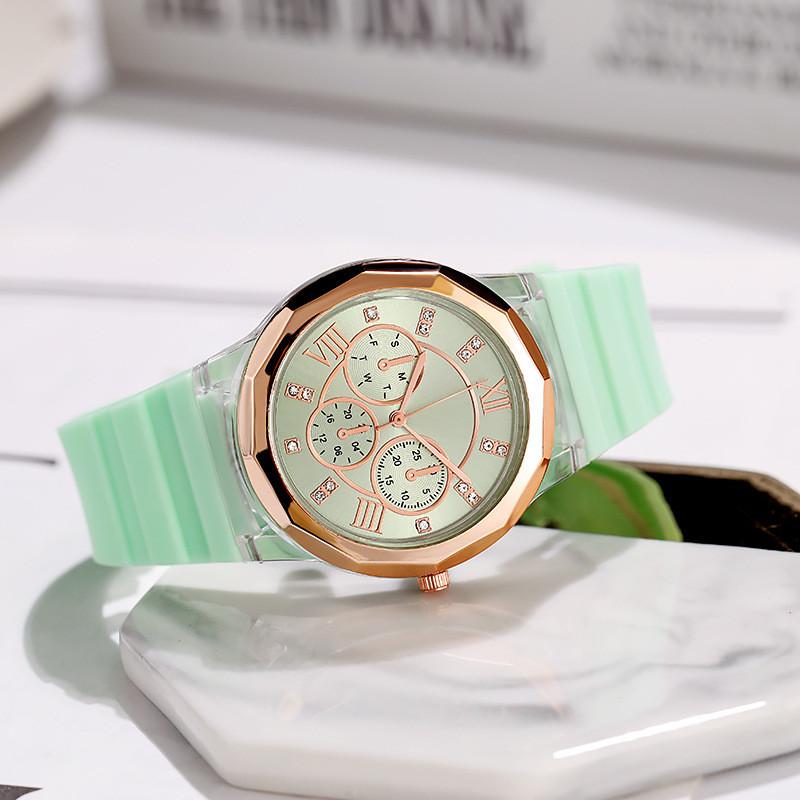Student Style Silicone Watch For Women Ladies Casual Quartz With Sapphire Glass Dial