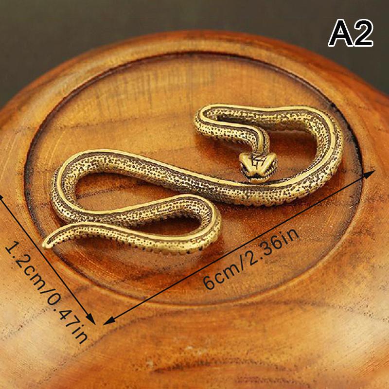 Copper Brass Mini Snake Antique Bronze Decor Figurines For Interior Decoration Desktop Ornament Pure Copper Miniatures Statue