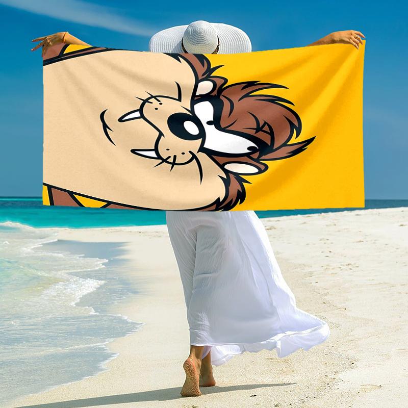 1Pc Tazmanian Devil Adventure Beach Towel Microfiber Beach Towel Thin Absorbent For Beach Swimming Yoga Bath Sports 0917100