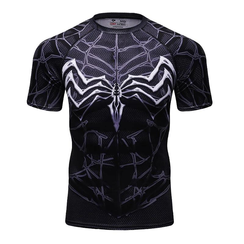 Fun Spider Pattern 3D Printed T-shirt Classic Movie Role-playing Men's Short Sleeved Top Summer Personalized Fashion Casual Round Neck Streetwear