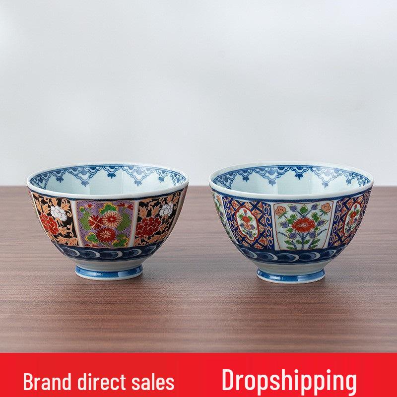 Японские керамические пиалы для риса Kinran Te Kaki Imari Mino Ware для дома и коммерческого использования