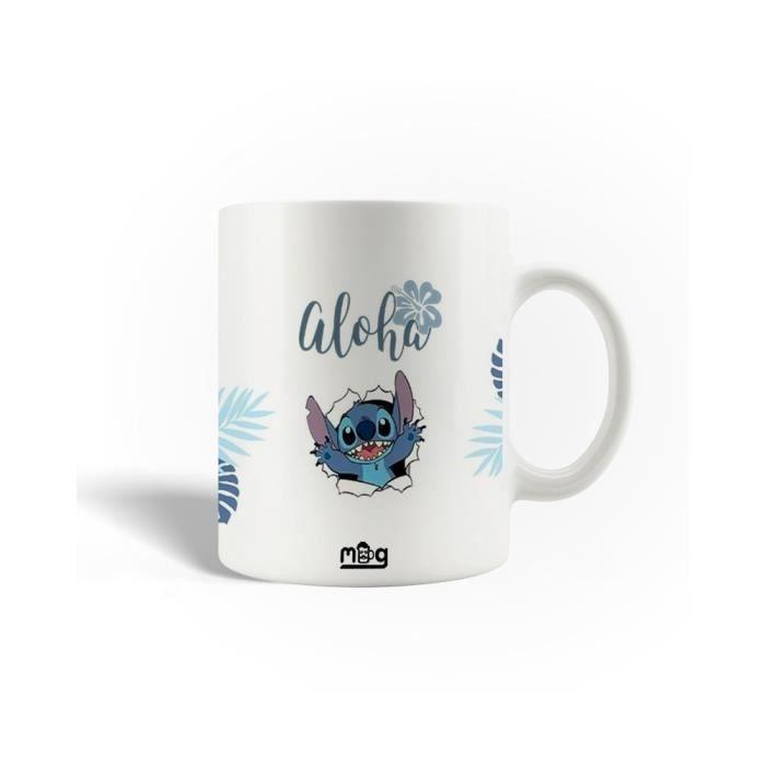 Ceramic Mug - Stitch - Aloha - 30cl - White - Dishwasher Safe