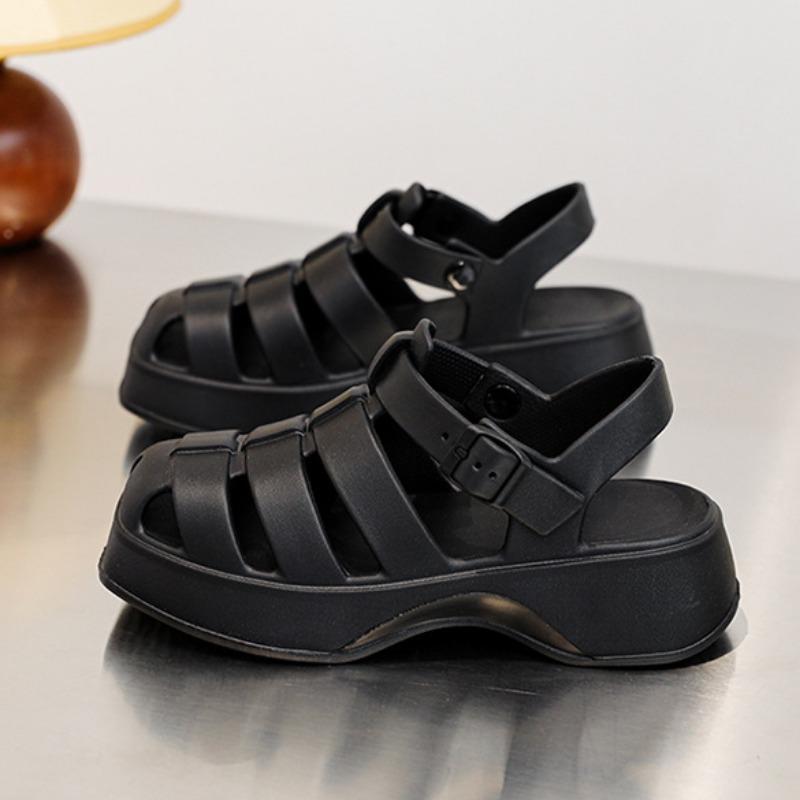 Женские модные универсальные пляжные сандалии на платформе с нескользящей подошвой