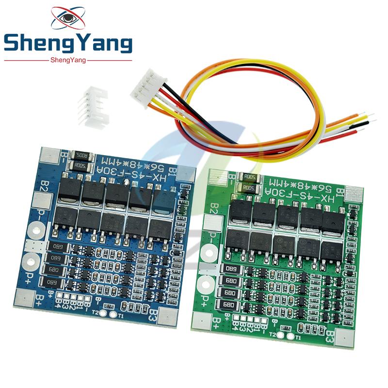 TZT BMS 4S 3.2V 3.7V 30A Плата защиты заряда LiFePO4 / Литиевой батареи 12.8V 14.4V Аккумуляторные сборки 18650 32650 С балансировкой