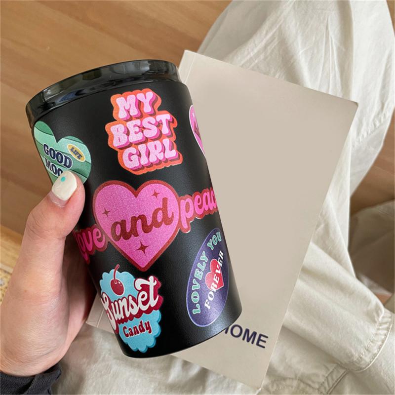 Термос-чашка с защитой от протечек, симпатичный дизайн, сохраняет напитки горячими, удобна для студентов, прочная, из нержавеющей стали, симпатичная термос-чашка для кофе