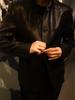 GOZER Collarless Pu Blazer