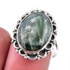 Natural Seraphinite Gemstone 925 Solid Sterling Silver Jewelry Ring Size 8 A0q87