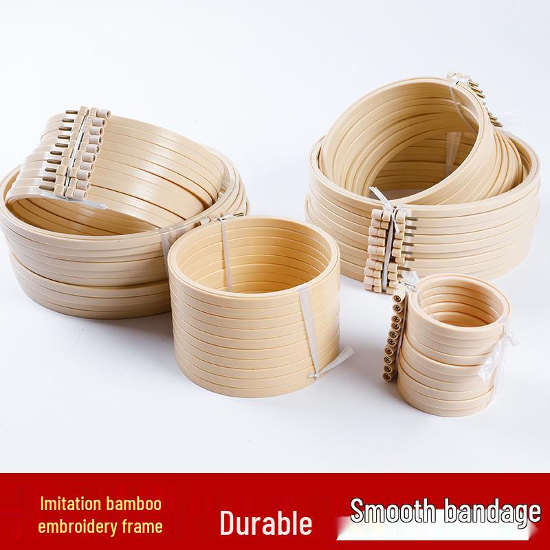 Пластиковый обруч для вышивания в стиле бамбука: Сделанная вручную круглая рамка и подставка
