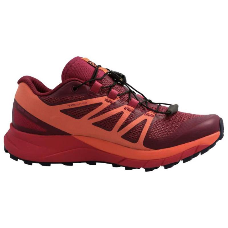 SALOMON Sense Ride 4 Нескользящие, Износостойкие, Дышащие Низкие кроссовки для улицы Женские Красно-оранжевые кроссовки 398486