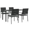VidaXL Garden Dining Set 5 Pcs Cushions Wicker Steel 3187025